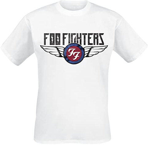 Foo Fighters Flash Wings Männer T-Shirt weiß M 100% Baumwolle Band-Merch, Bands