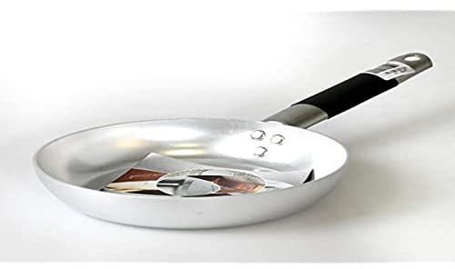 Pentole Agnelli Pfanne Senkkopf Langsame, aus Aluminium, Dicke 3 mm, mit Rohrstiel in Edelstahl Cool, Silber 32 cm Silber/schwarz