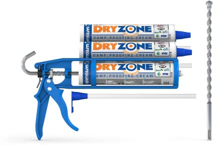 Dryzone Kit Traitement Remontées Capillaires 3 x 310ml – Injection Murale Anti-Humidité – Barrière d’Étanchéité – Jusqu’à 20 Ans de Protection