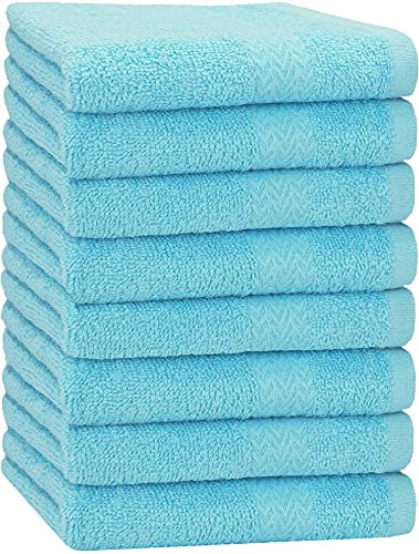 Betz 8 Stück Handtücher Set Größe 50 x 100 cm Handtuch Premium 100% Baumwolle Farbe türkis