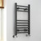 iBathUK | 650 x 400 Anthracite Straight Heated Towel Rail Bathroom Radiator