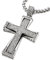 COOLSTEELANDBEYOND Kreuz Anhänger mit Zirkonia, Herren Damen Edelstahl Halskette 75cm Stahl Kugelkette