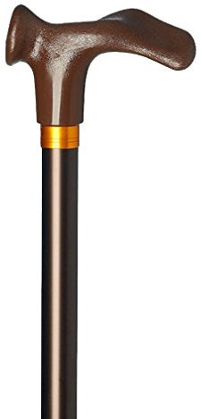 Gehstock Gehhilfe Leichtmetall mit anatomischem Comfort-Griff Bronze (Links)