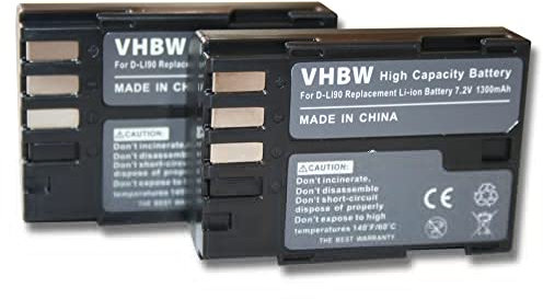 vhbw 2X Akku kompatibel mit Pentax K-01, K-3, K-5, K-1 Mark II, K-3 Mark III Monochrome, K-3 Mark III Kamera (1300 mAh, 7,2 V, Li-Ion)
