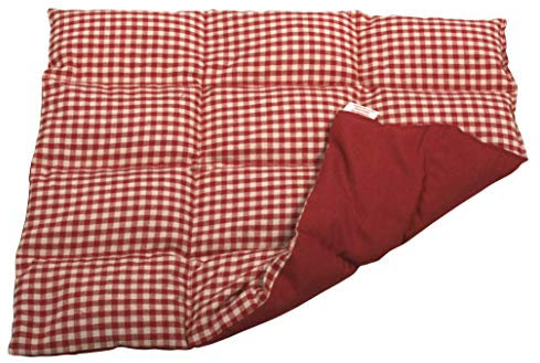 Textil FreWe Körnerkissen Baumwolle/Verschiedene Designs/ca. 42x36 cm / 12 Kammern/rot-beige kariert/rot
