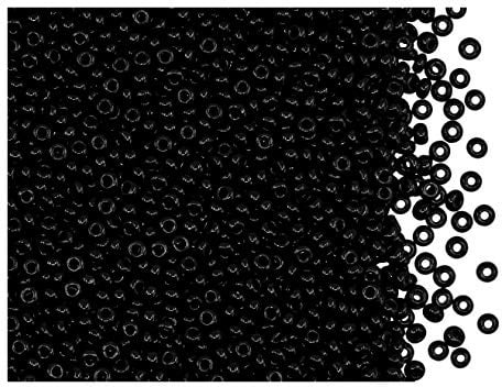 20gr (ca. 2600 stk) Tschechische Glas Rocailles Preciosa,Größe 11/0 (2,0mm - 2,2mm), Rundloch, Farbe: Jet Black