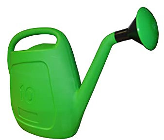 Unbranded 1 X Gießkanne 10 Liter (10L) Grün mit Aufsteckbrause für Garten, Beet, Grab Pflege usw..