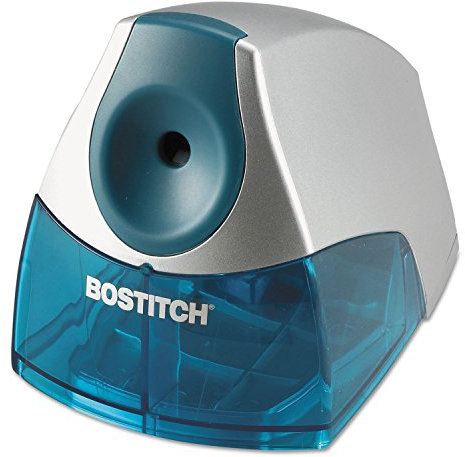 Bostitch Office Personal Electric Pencil Sharpener, Powerful Stall-Free Motor, High Capacity Shavings Tray, Blue