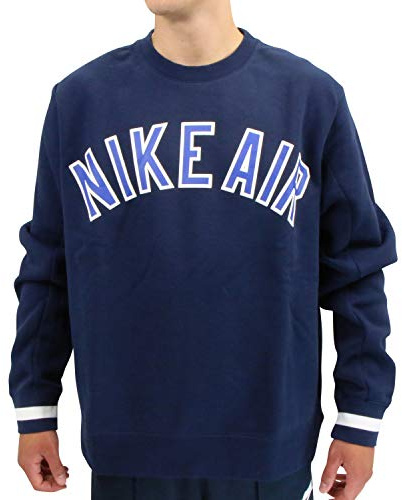 Nike Men M Nsw Air Crew Flc Long Sleeved T-Shirt - Obsidian/Obsidian/Obsidian, Small