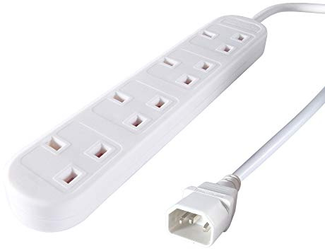 connektgear 2m c14 UPS Mains Power 4 Gang Extension Block