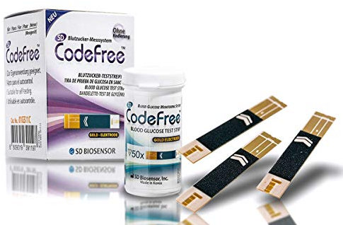 SD CodeFree Blutzuckerteststreifen 150 Stück, Sparpackung zur Diabetes-Messung bei Blutzucker (Zucker-Krankheit)