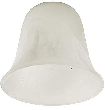 Set of 3 - Beautiful Marble Effect Bell Shaped White Frosted Glass Replacement Shades