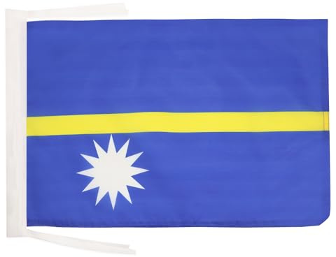AZ FLAG Nauru Flag 45x30 cm Nauruan Banner 100D Polyester Cords | Indoor and outdoor use 12x18 in decorative flag double stitched seams and reinforced edges with ties