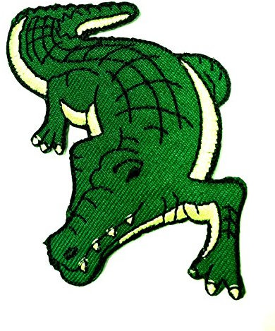 Aufnäher Bügelbild Aufbügler Iron on Patches Applikation Krokodil 7 x 7,5cm Farbe: Dunkelgrün