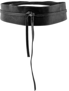 PIECES Damen Vibs Leather Tie Waist Belt Noos Gürtel, Schwarz,80