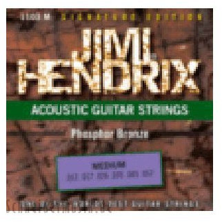Saiten Satz Westerngitarre - Premium Qualität - Signature Edition Jimi Hendrix 1103 für Akustikgitarre Phosphor Bronze M (Medium)