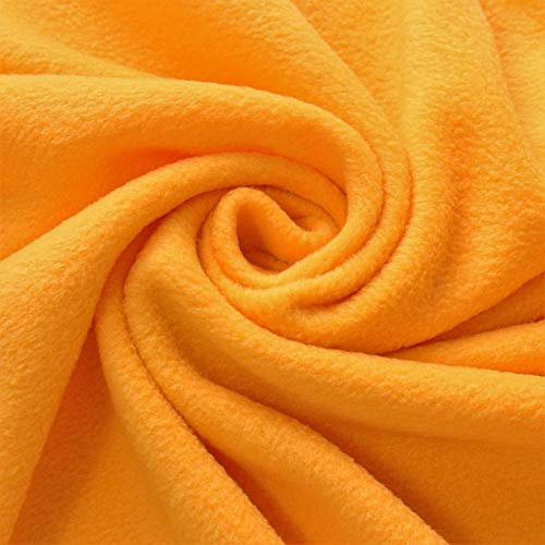 STOFFKONTOR Polar Fleece Stoff Meterware, Fleecestoff zum Nähen mit Antipilling Eigenschaften - Orange-Gelb