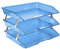 Acrimet Facility 3 Ebenen Briefablage Seiteneinschub, Letter Tray/A4,Desktop Datei Organizer, Kunststoff (Transparent Blau)