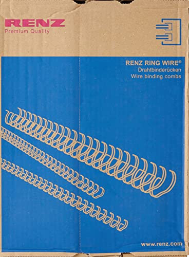 Renz Ring Wire Drahtkamm-Bindeelemente in 3:1 Teilung, 34 Schlaufen, Durchmesser 16.0 mm, 5/8 Zoll, weiß
