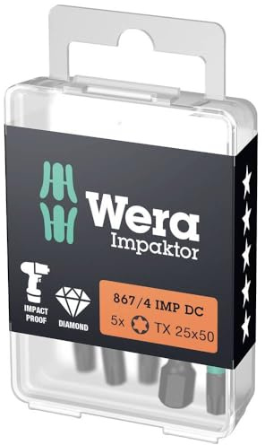Wera 867/4 Impaktor Insert Bits TORX TX30 x 50mm (Box 5)