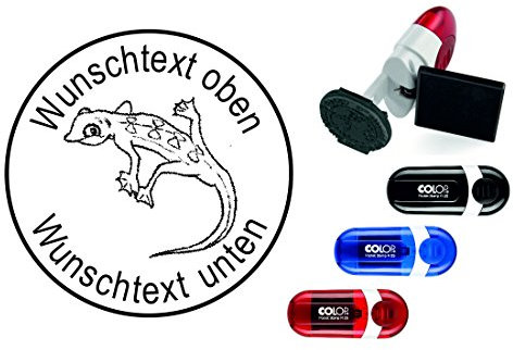 Geocachingstempel « GECKO » mit persönlichem Cachername/Nickname Abdruckgröße ca. Ø 24 mm - Geocaching