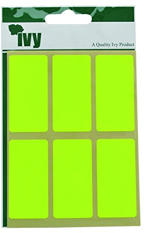 Ivy 25mm x 50mm Fluorescent Yellow Rectangle Self Adhesive Sticky Labels (24 Stickers)