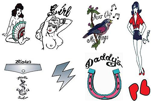 costumebase Ensemble de tatouages de déguisement Deluxe Amy Winehouse de 9 Goth temporaire