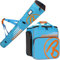 BRUBAKER Kombi Set Champion - Limited Edition - Skisack und Skischuhtasche für 1 Paar Ski bis 170 cm + Stöcke + Schuhe + Helm Blau Orange