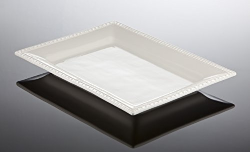 Bassano italienische Keramik große weiße Servierplatte 46x35