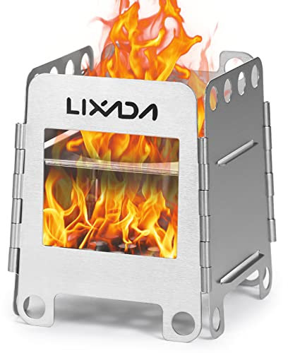 Lixada Campingkocher Holzofen Mini Holzvergaser Faltbar Tragbar Kompakt Hobo Kocher für Picknick BBQ Camping Wandern Reisen