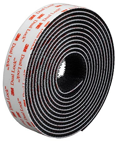 3M Dual Lock flexibler Druckverschluss mit hoher Temperaturbeständigkeit, SJ3551, 25,4 mm x 45,7 m, Schwarz (1-er Pack)