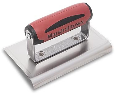Marshalltown 156SSD 6x4 SS Edging Trowel Curved Ends 3/8R, 1/2L Durasoft Grip