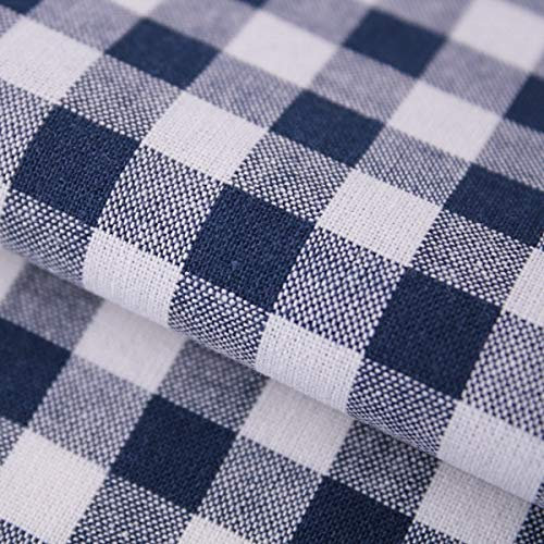 Karo Stoff Marine Blau Dunkelblau Weiß – Baumwollstoff kariert 145 cm breit, Stoff Meterware kariert Blau, Vichy Karo für Deko & Trachten