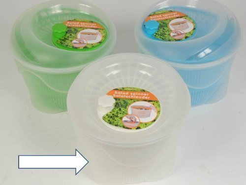 Salatschleuder, 23 cm, transparent + Pfeffermühle orange