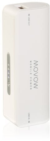MOVOW MV3000-MP - Power Bank/Akku Pack/externer Akku (USB, 3000mAh, 5V/1 A Output) Weiss