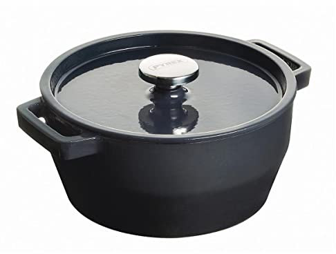Pyrex - SlowCook - Cocotte Ronde en Fonte Compatible tous feux dont Induction Ø 28 cm