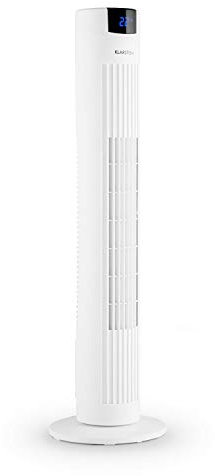 Klarstein Skyscraper 2G Ventilateur en colonne avec diffuseur de parfum, 3 vitesses, mode oscillation, filtre à air pour éliminer les particules de poussière, télécommande blanc