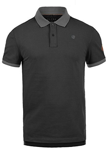Blend BHRalf Herren Poloshirt Polohemd Shirt mit Polokragen 100% Baumwolle Regular fit, Größe:L, Farbe:Black (70155)