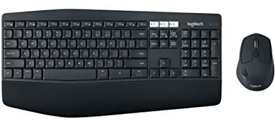 Logitech MK850 Combo Teclado y Ratón Multidispositivo, Disposición QWERTY US Internacional, Negro