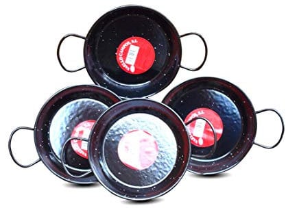 Vaello Campos La Valenciana 15cm Enamelled Steel Paella Pan / Tapas dish - Set of 4