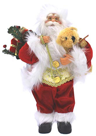The Christmas Workshop Santa Claus Figure ~ 30cm ~ Indoor ~ Red, White and Green ~ Christmas Decoration ~ 81970