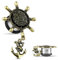 Flesh Tunnel Plug Edelstahl Ohr Piercing Fake Anker Anchor Steuerrad Ohrstecker silber 16 mm