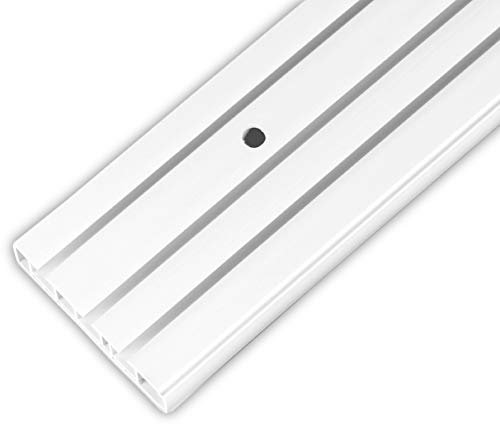 Bestlivings Gardinenschiene bis 480cm Länge, 1 bis 3 Lauf (390 cm / 3 Lauf), inkl. Zubehör. Für Schiebevorhang oder Kräuselband Gardinen