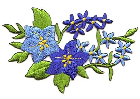 Aufnäher Bügelbild Aufbügler Iron on Patches Applikation Trachten Enzianpaar 10 x 6cm vor30-5