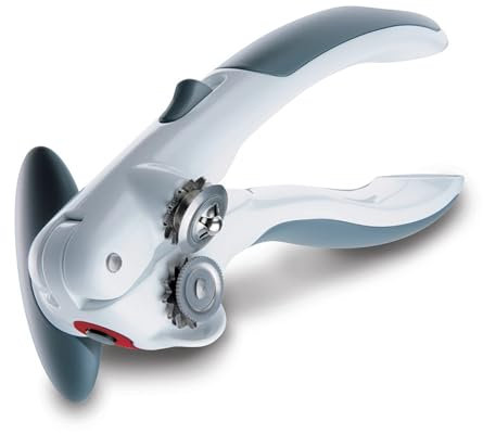 Zyliss 20362, White Lock N' Lift Can Opener with Lid Lifter Magnet, TPE, PP, Stainless Steel, POM, GF Nylon & Brass