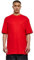URBAN CLASSICS Men's Basic Crew Neck Tall Tee, Oversized Short Sleeves T-Shirt with Dropped Shoulders, 100% Jersey Cotton, in red, L