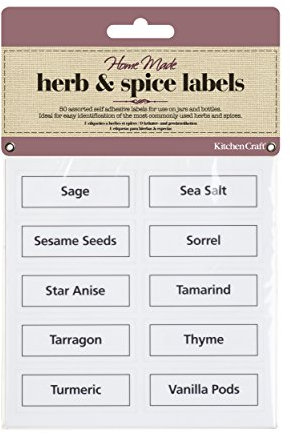 KitchenCraft Home Made Herb and Spice Jar Labels, Rectangular, Clear, Pack of 5