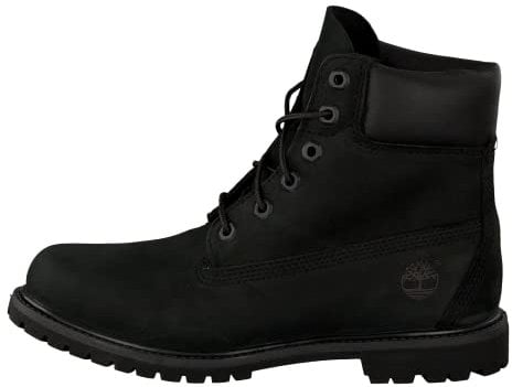 Timberland 6 Inch Premium Waterproof, Stivali Stringati Donna, Nero ( Black Nubuck), 39 EU