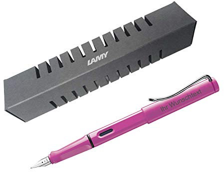 Lamy Füllhalter safari Modell 013, Feder F, Farbe pink, inkl. Gravur
