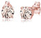 Elli Orecchini a Perno da Donna in Argento 925, Placcato Oro Rosa con Cristalli Swarovski
